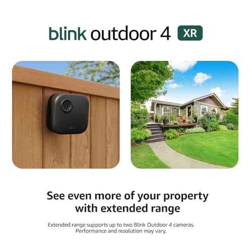 Blink Outdoor 4 XR – two-year battery wireless camera with 4x security coverage, 1000 ft open-air range or 400 ft with typ...