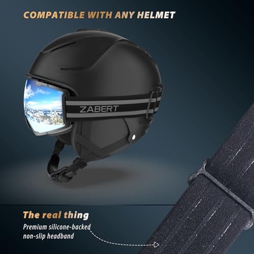 ZABERT OTG Over Glasses Ski Goggles,Snow Snowboard Goggles,Adult Men Women Youth,Anti-fog 100% UV Protection Stylish Comfy