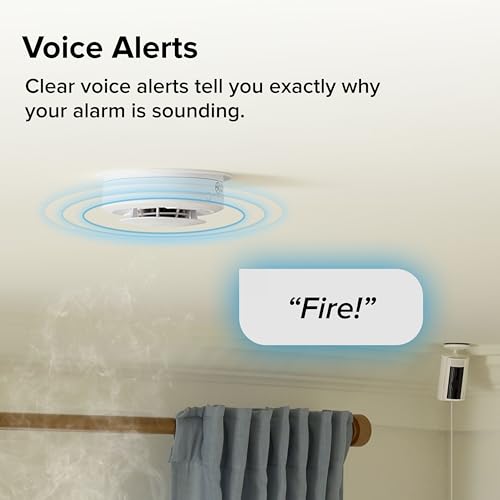 Kidde Smart Smoke and Carbon Monoxide Detector, Ring App Enabled for Real-Time Notifications, Hardwired Alarm, AA Backup Battery