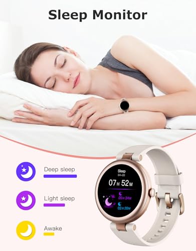 SHANG WING Fitness Tracker, Round Fitness Watches for Women with Bluetooth Call Heart Rate Monitor Sleep Tracker Calorie/S...