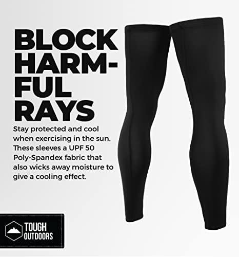 Tough Outdoors Leg Compression Sleeve - Leg Sleeves for Men & Women - Compression Calf Sleeves - Basketball Football Cycling