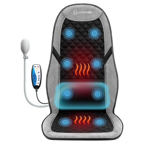 COMFIER Back Massager with Heat,Massage Chair Pad,Massage Seat Cushion with Adjustable Lumbar Support,Back Massage for Pai...