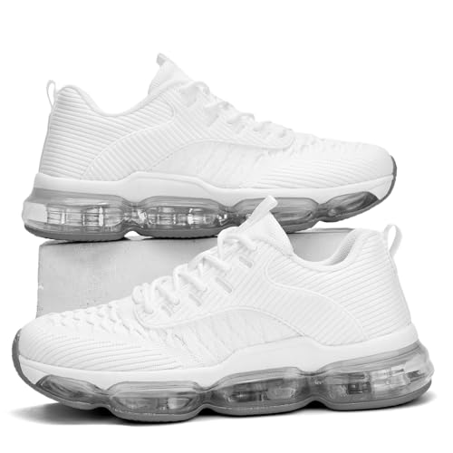 Luogoks Womens Walking Running Shoes Air Cushion Basketball Sneakers Fashion Tennis Breathable Sport Gym Fitness Cross Tra...