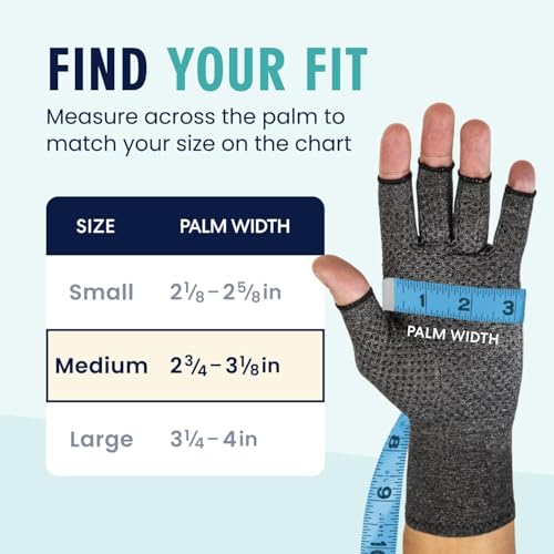 Dr. Frederick's Original Arthritis Compression Gloves for Women & Men - Doctor-Developed Fingerless Hand Support for Arthr...