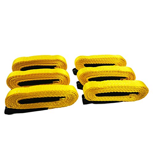 6 Pcs Lift Sling Straps 1" x8' Heavy Duty Lifting Sling Web Town Strap with 2 Reinforced Loops,5000lbs Break Strength,Wear...