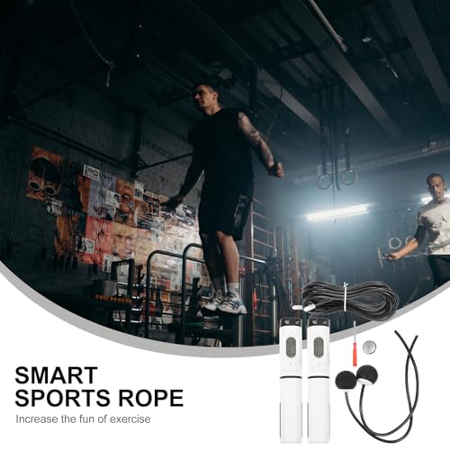 Outanaya Weighted Cordless Digital Jump Rope with Steel Wire and Ball, 1 Handle with Switch, Indoor Fitness Workout and We...