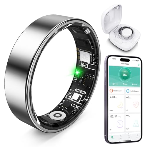 Free Shark Smart Ring with Sleep Monitoring, Step Counting, Heart Rate, Blood Oxygen for iOS and Android, No Subscription ...
