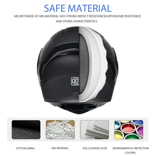 Bluetooth Motorcycle Helmet,Modular Motorcycle Helmet with Bluetooth,DOT Approved Dual Visor Full Face Flip up Bluetooth I...