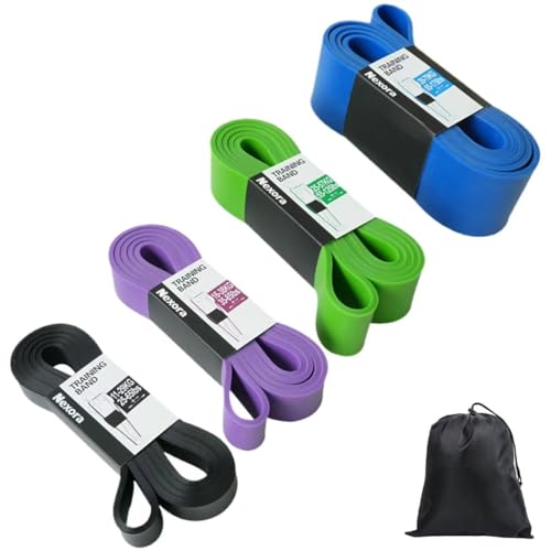 Heavy Duty Resistance Bands Set, 4 Resistance Levels 25-175LBS, 82 Inch Natural Rubber Workout Bands for Home Gym Travel, ...