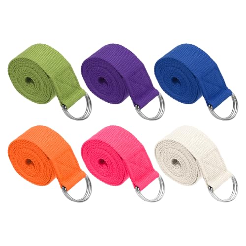 PATIKIL Yoga Strap for Stretching, Cotton Yoga Belt with Adjustable Metal D-Ring Buckle Stretch Bands for Fitness Pilates