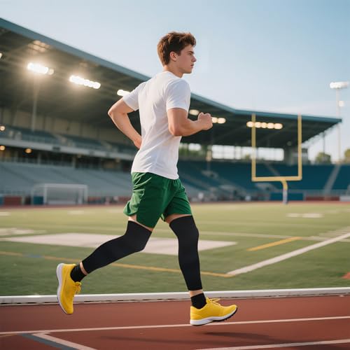 Zyghjort 2 Pairs Leg Sleeves, Thigh Compression Sleeves Full Length Sports UV Protection Sleeve Long Legs Sleeve with Ant...