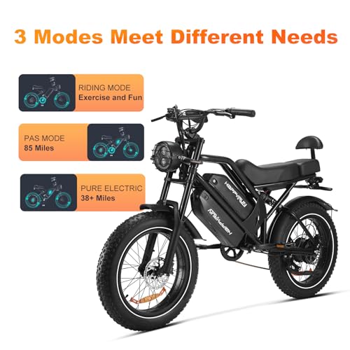 HAPPYRUN Electric Bike for Adults,2000W 48V38Ah Detachable Dual Battery Ebike for Adults 85+ Mile 36MPH Top Speed E Bike A...