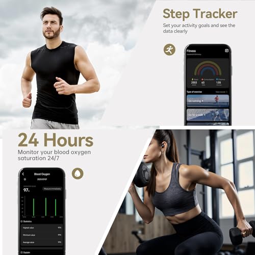 WNRTSA Smart Ring for Women & Men, Fitness Tracker with Heart Rate, Blood Oxygen, Sleep Monitoring, Long-Lasting Battery, ...