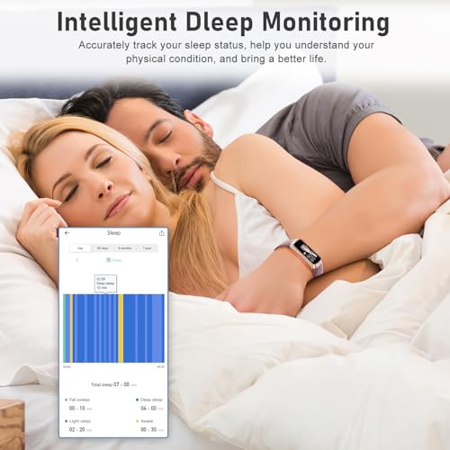 Fitness Tracker with Step Counter/Calories/Stopwatch, Activity Tracker, Health Tracker with Heart Rate Monitor, Sleep Trac...