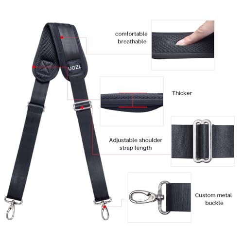 UOZL 59 Inch Shoulder Straps, Soft with Ultra-Thick Fixed Shoulder Pad, Two Way Independently Adjustable Buckle Replacemen...
