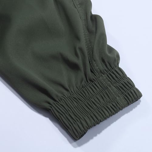 Fleece Lined Cargo Pants Men 2026 Winter Warm Elastic Waisted Cargo Pants Plus Size Cotton Outdoor Tactical Hiking Trousers