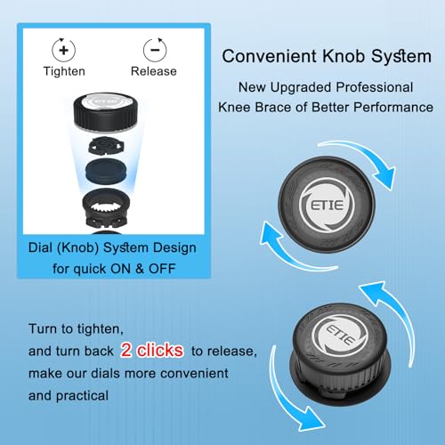 Kuangmi Knob Knee Brace, Knee Compression Sleeve with Patella Gel Pad & Side Stabilizers, Support for Sports, Workout, Pai...