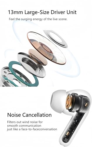 MISSOKIE Wireless Earbuds Bluetooth V5.3 2025 Headphones 36H Playback Deep Bass Stereo Ear Buds with LED Power Display Cha...