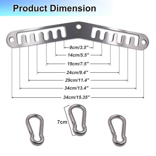 J Bryant Stainless Steel Double to Single Pulley Adaptor Plate for Cable Machine – Fitness Dual Pulley Connector with 3 Ca...