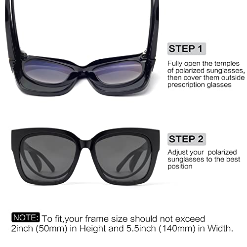 Face Shadow Polarized Sunglasses Over Glasses Women Fit Over Glasses Sunglasses Square UV Protection Lightweight