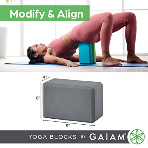 Gaiam Yoga Block - Supportive Latex-Free Eva Foam - Soft Non-Slip Surface with Beveled Edges for Yoga, Pilates, Meditation...