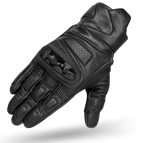 WARDLER Vortex Motorcycle Gloves for Men/Women, Cowhide Leather Touchscreen, Summer, Vortex Knuckle & Finger Protection, M...
