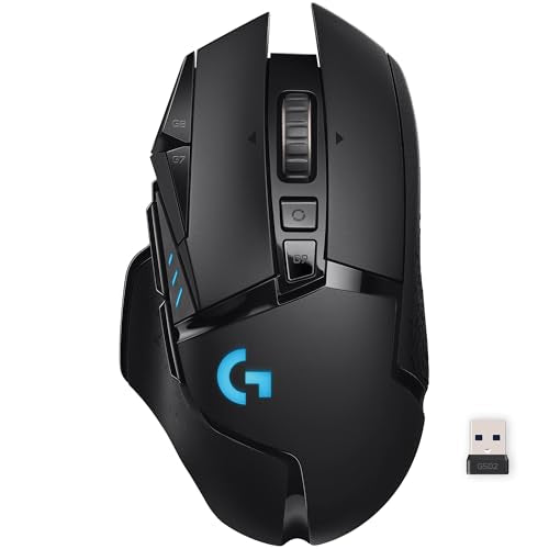 Logitech G502 Lightspeed Wireless Gaming Mouse with Hero 25K Sensor, PowerPlay Compatible, Tunable Weights and Lightsync R...