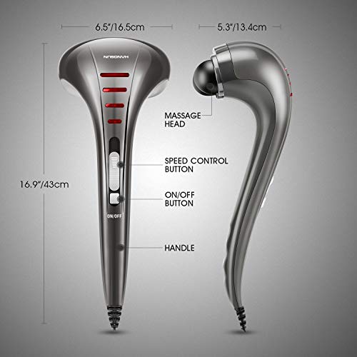 HANGSUN Handheld Neck Back Massager for Pain Relief Deep Tissue, Electric Double Head Percussion Massage MG460 for Shoulde...