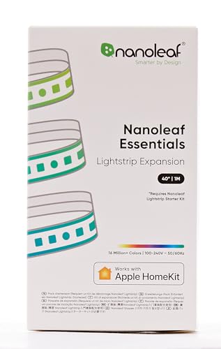 Nanoleaf Essentials 16M+ Rgbw Smart Led Lightstrip Extension, 1M, Multicolor, Model Nl55-0001Ls-1M, Bluetooth & Wifi Compatible