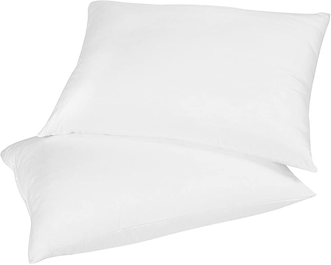 East Coast Bedding Pure Dream Firm Pillow - Queen Pillow Medium Support, Queen Size 20x30 Inch Goose Feather Down Pillows, 100% Cotton Shell, Set of 2