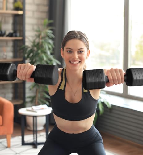 10LBS/20LBS/30LBS Dumbbells Adjustable Dumbbell Set of 2, Hand Weights for Women Men Free Weight Dumbbells Sets for Home G...