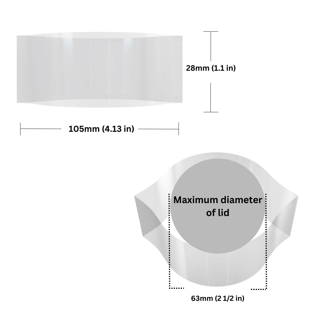 105 x 28 mm Clear Perforated Shrink Band for Cosmetic, Plastic, and Spice Jars and More. [Compatible Diameter Range: 2 1/4" - 2 1/2"] - Bundle of 5,000