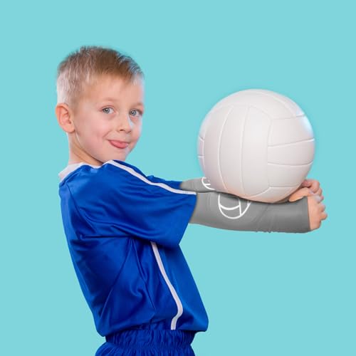Sosation 3 Set Volleyball Arm Sleeves and Knee Pads for Kids Soft Forearm Sleeves with Protection Pad Thumbhole Volleyball...