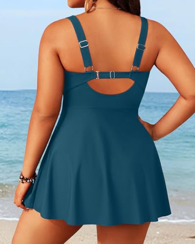 Aqua Eve Plus Size Swim Dress - Two Piece Tankini Tummy Control Bathing Suit with Shorts 2025 Swimsuit