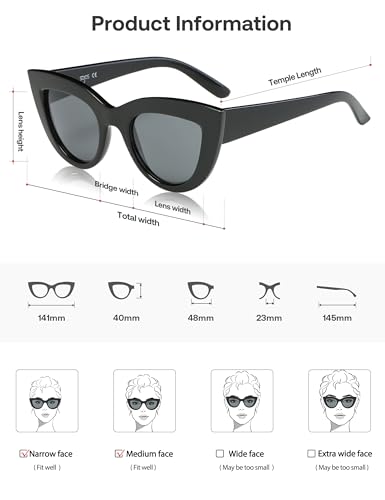 SOJOS Retro Small Vintage Cat Eye Sunglasses for Women Cute Fashion UV400 Sunnies SJ2939