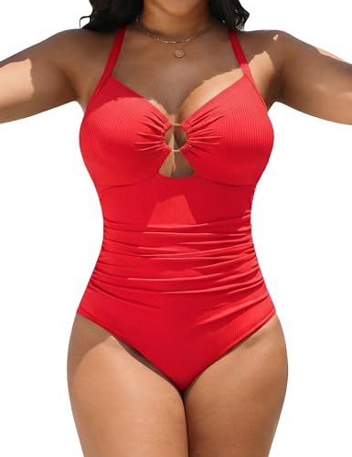 Blooming Jelly Womens One Piece Swimsuit Slimming Tummy Control Bathing Suit Shapewear Full Coverage Swim Suits