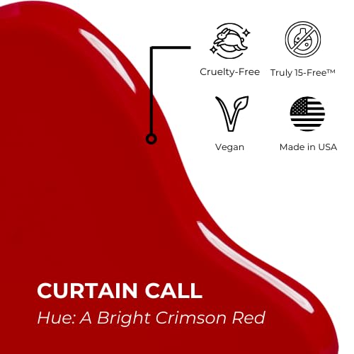 Huella Vegan Nail Polish, Clean Beauty, 15-Free & Cruelty-Free - Longwear, Glossy Finish, Chip-Resistant, Lacquer (Curtain Call)