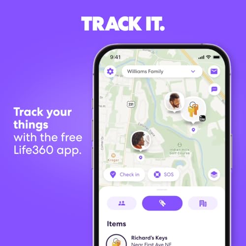 Tile by Life360 Mate - Bluetooth Tracker, Keys Finder and Item Locator for Keys, Bags and More. Phone Finder. Both iOS and...