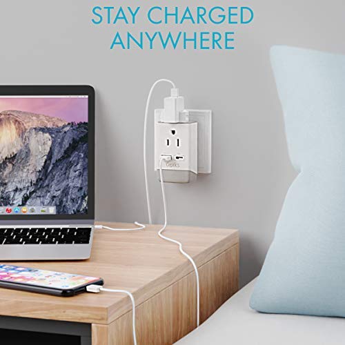 Ceptics European Plug Adapter 2 Pack Set, Qc 3.0 & Pd, Safe Dual Usb & Usb-C - 2 Usa Socket - Compact & Powerful - Type C (Europ