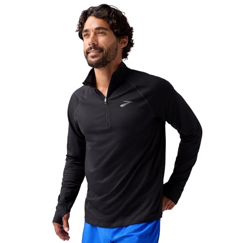 Brooks Men’s Dash 1/4 Zip 3.0, Long Sleeve Running Top with UPF 50+ Sun Protection, Watch Window & Soft Sweat-Wicking Fabric