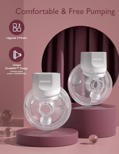 Momcozy Hands-Free Breast Pump S12 Pro, Wearable & Portable Pump with Soft DoubleFit Flange, 3 Modes | 9 Levels Double Ele...