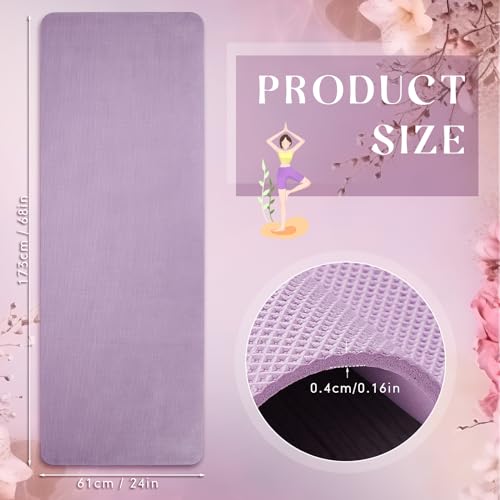 Timgle 12 Pack Yoga Mat Bulk, 4mm Thick Extra Long Sports Mat Anti Slip Tear Resistant Yoga Exercise Set for Fitness Stret...