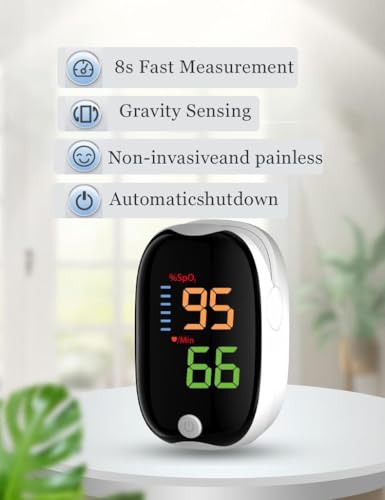 Oxygen Monitor Fingertip, Joxozp Pulse Oximeter Oxygen Saturation Monitor Checking SpO2 Level/Heart Rate/PI for Adults at ...