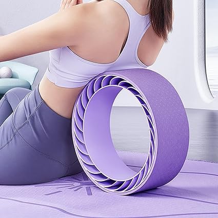 Curve magic wheel：Fit Prop Foam Padded Back Stretcher Wheel with Center Spine Cradle，Yoga Wheel for Improving Yoga Poses, ...