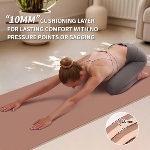 PAIDU Yoga Mat Non Slip Anti-tear,extra thick-2/5 inch（10MM）High Resiliency Professional POE Yoga Mats for Women Men Kids,...
