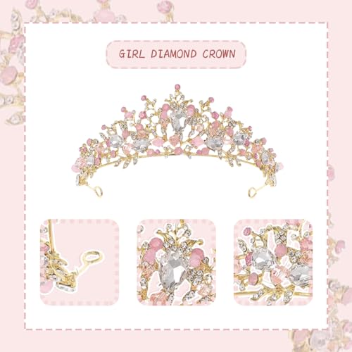Meckerni Crystal Tiara Crown For Girls,Rhinestone Crown Headband Wedding Bridal Hair Accessories Birthday Prom Gift