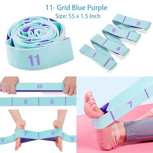 Stretching Straps Hamstring Stretcher Device Elastic Exercise Band, Fitness Leg Stretch Band for Physical Therapy Dance Yo...
