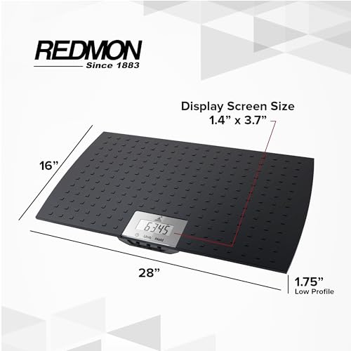 Redmon Digital Dog Scale for Large Pet & Animal with Non-Skid Mat, 225 Lb Capacity, Black - Portable Weighing Scale for Do...