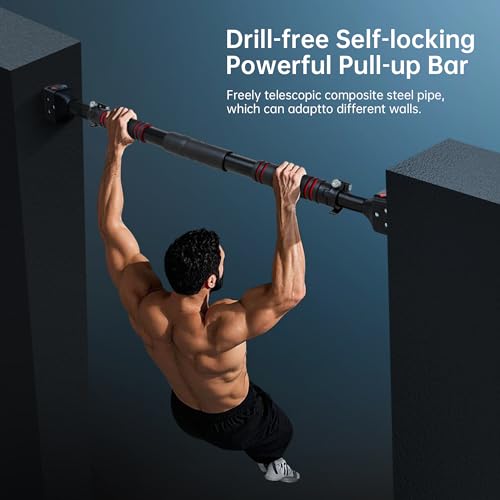 leikefitness Pull-Up Bar For Door Frame Chin Up Bar Upper Body Workout - Indoor Portable Training Pull-Up Bars - Adjustabl...