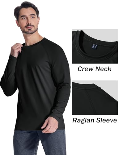 MAGCOMSEN Men's Thermal Shirt Fleece Lined Long Sleeve Athletic Base Layer Workout Top